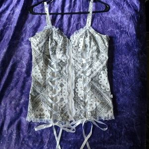 ☠️ Royal Bones B&W Paisley Corset